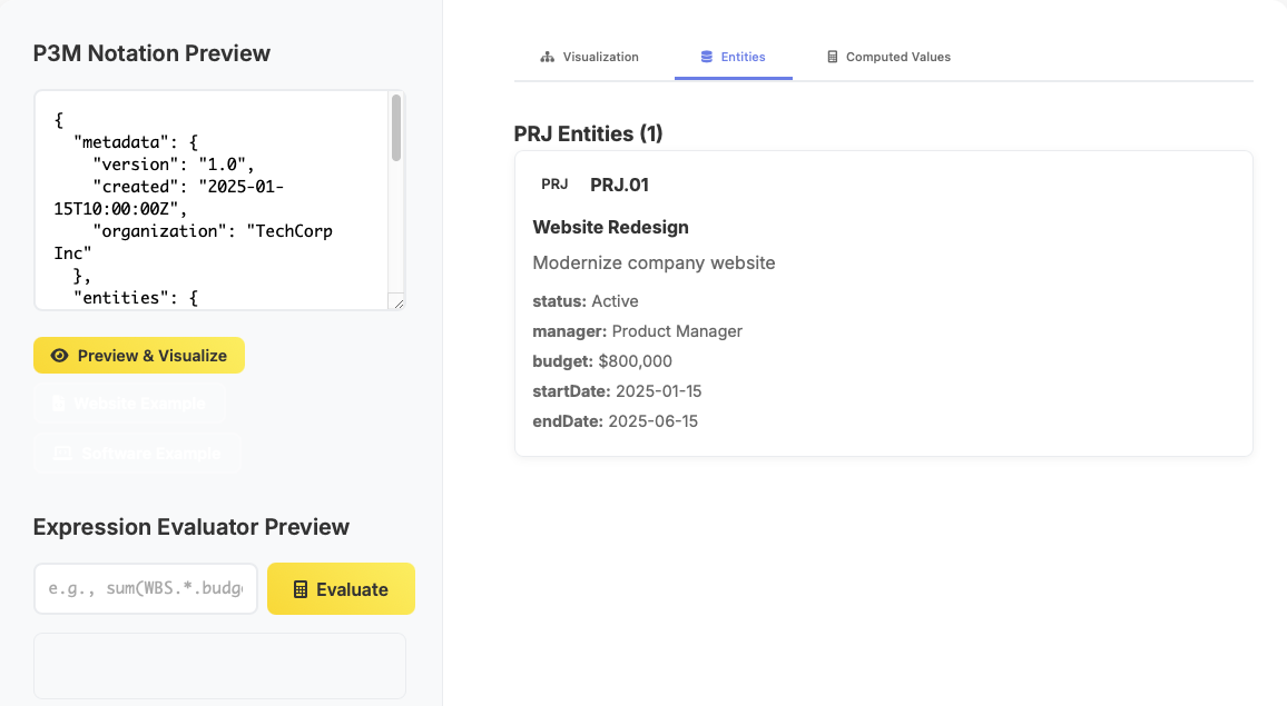 P3M Notation Preview Interface